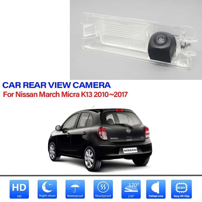 

Камера заднего вида HD с функцией ночного видения для Nissan March Micra K13 2010 2011 2012 2013 2014 2015 2016 2017