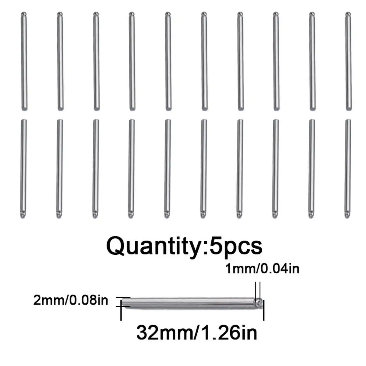 5/10pcs 2X32mm Long Metal Bar Stainless Steel Bar Stick Pendants CharmsNecklace DIY Pendant for Earrings Jewelry Making
