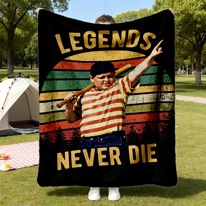The Sandlot Movie Gift Flannel Blanket Sandlot Baseball, Legends Never Die Flannel Throw, Vintage Movie