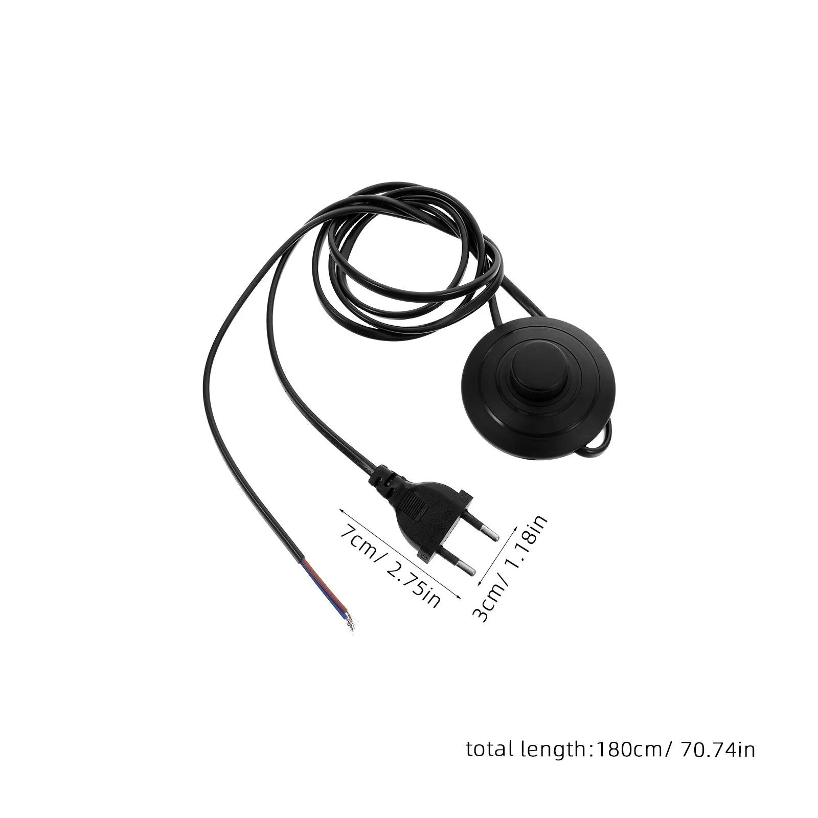 Lamp Power Cord Black Plastic Foot Switch Pedal Step on Switch for Desk Lamps Extension Cord Replacement Lighting Accessories