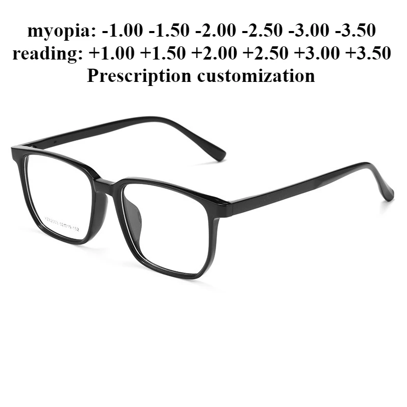 

52 мм-144 мм ретро квадратная оправа ультра-легкие прямоугольные очки TR90 оправа для очков для близорукости мужские очки для чтения с защитой от синего света
