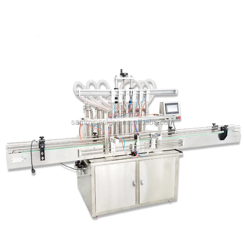 Fully Automatic Liquid Production Line Daily   Foodstuffs Pharmaceutics Feeder Capper Oil Juice Bottle Filling Machine