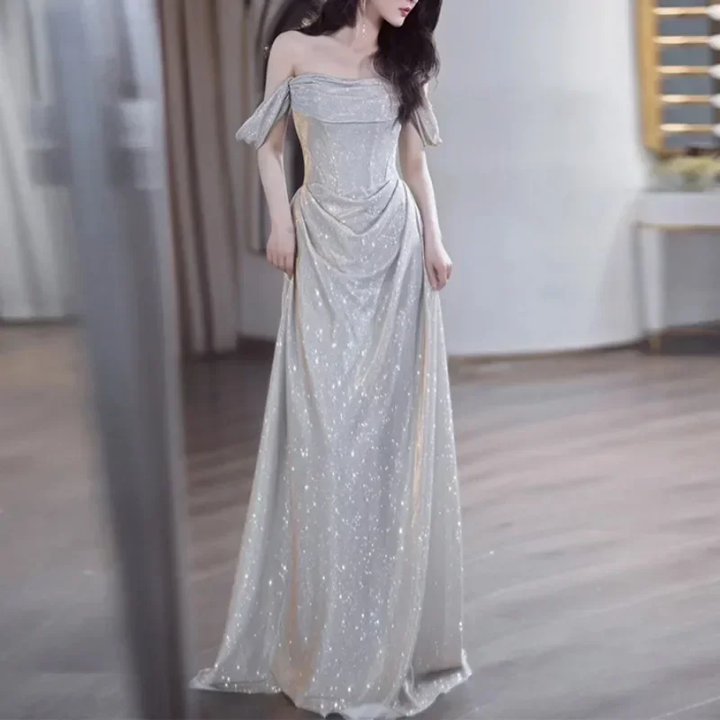 Customized One-shoulder Simple Evening Dress 2024 New Slim Waist Temperament Dresses Prom Vestidos Fairy Luxury Trumpet Wedding