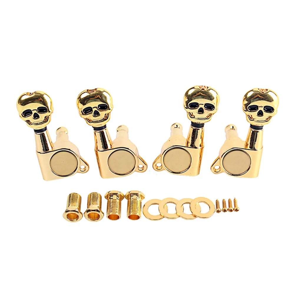 

1Set Skull Shape Vintage Ukulele Tuning Pegs Durable Replacement Keys for Electric Guitar Strings Metal Gc507 Gold
