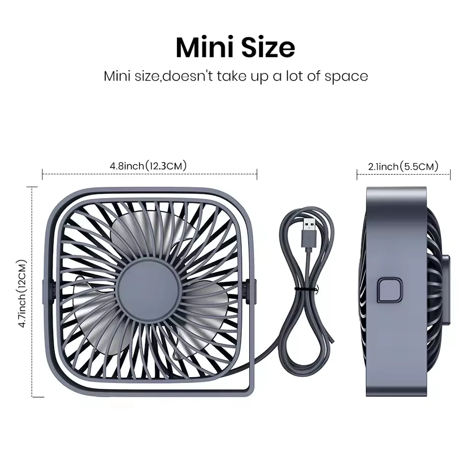 Mini Desktop Fan, Portable, 360° Rotation, Strong Wind, USB Power Supply, Suitable for Offices, Bedrooms, and Study Rooms