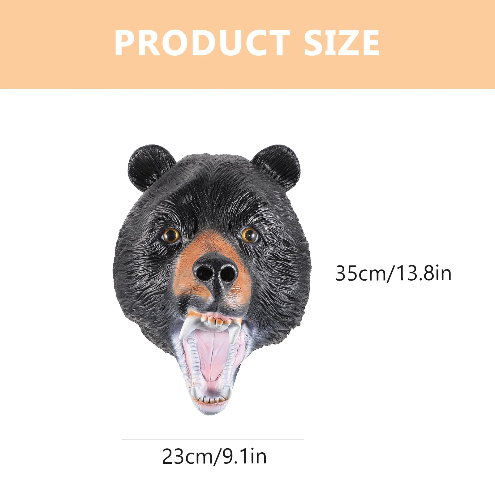 قناع الدب الأسود غطاء رأس الدب الواقعي تأثيري حفلة الهالوين زي ملحق فستان حفلة تنكرية للبالغين