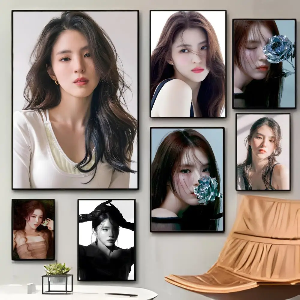 Moody Trendy Celebrity H-Han So hee Poster Sticky Waterproof Coffee House Bar Room Wall Decor Gift