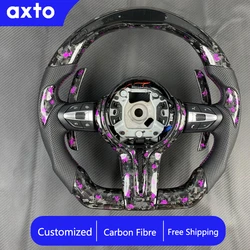 Customized suitable for BMW X3 X4 X5 M2 M3 M4 M5 M8 F30 F32 F10 F20 F07 F01 E46 E60 purple forged carbon fiber steering wheel