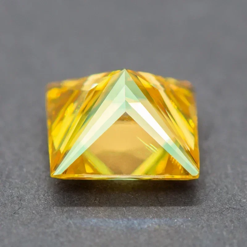 Moissanit-Stein, Prinzessinnen-Schliff, goldgelbe Farbe, VVS1, Edelstein-Charms, Perlen für die Herstellung von DIY-Schmuck, Ringe mit Zertifikat – Detail 2