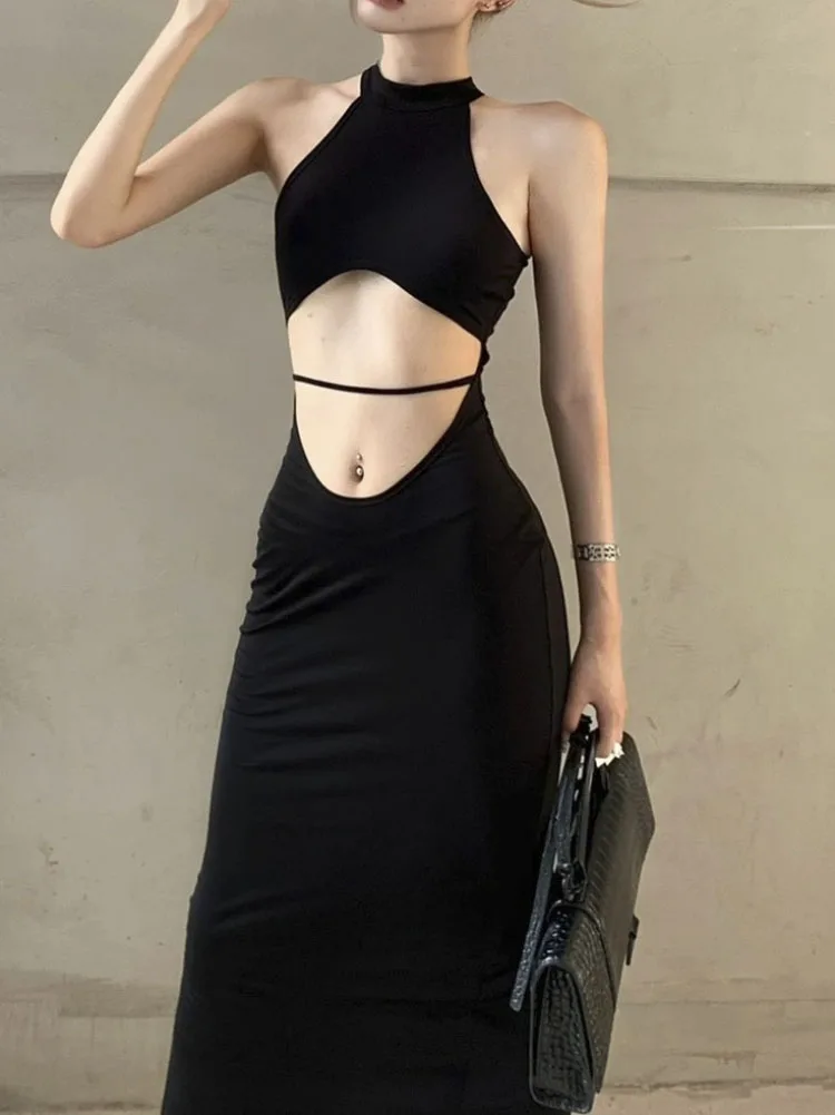 

Sexy Long Dress Backless Maxi Vintage Dress For Women Clothing Hallow Out Bodycon Tank Summer Dresses Fashion