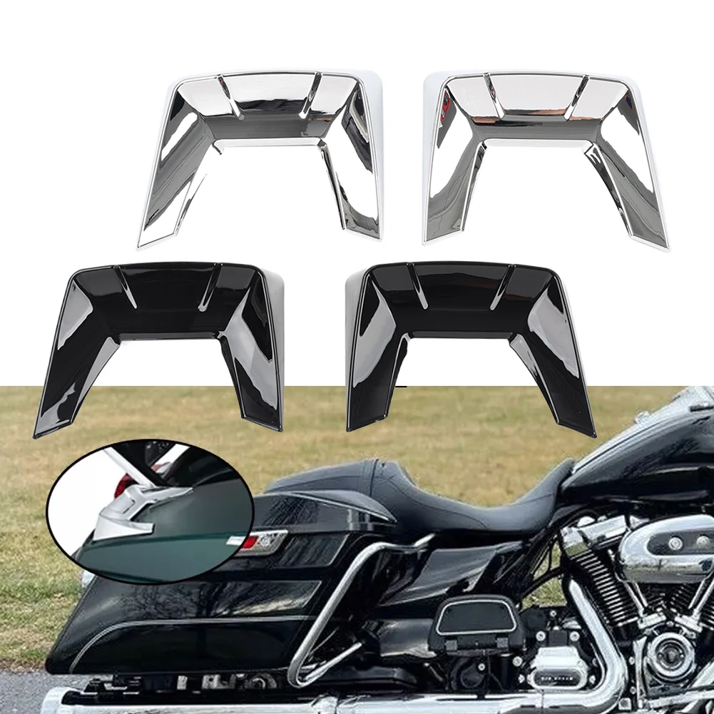 

2Pcs Motorcycle Speedform Saddlebag Lid Spoilers Trim ABS For Harley Road Glide Ultra Limited 2014-up Chrome/Glossy Black