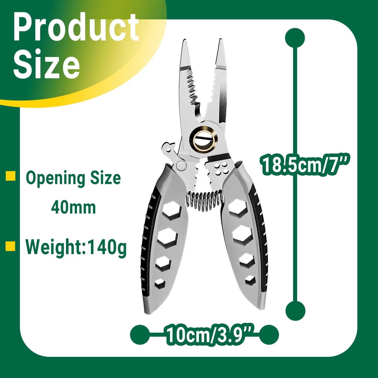 9 in 1 Wire Pliers Multifunctional Electrician Peeling Network Cable 7-inch Stripping Crimping Striping External hex wrench tool