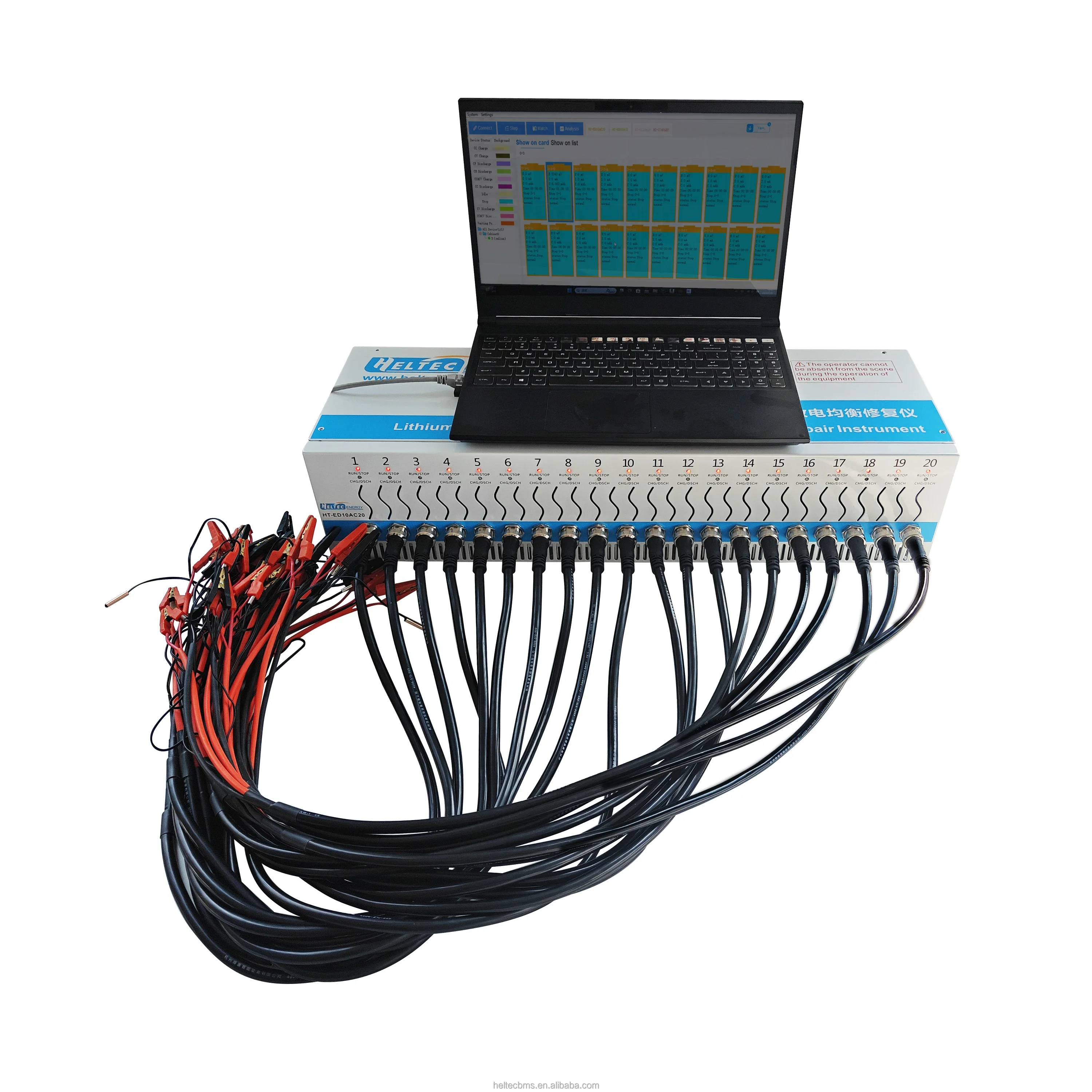 Car Battery Machine Repair 20 Channel 10A Voltage Balance Equalizer Charge / Discharge Lithium Battery Capacity Tester