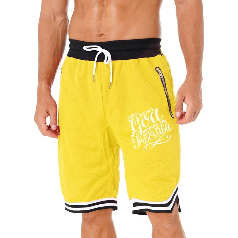 

Мужские летние повседневные спортивные штаны для фитнеса, баскетбола, свободные дышащие сетчатые спортивные штаны, модные шорты в стиле хип-хоп