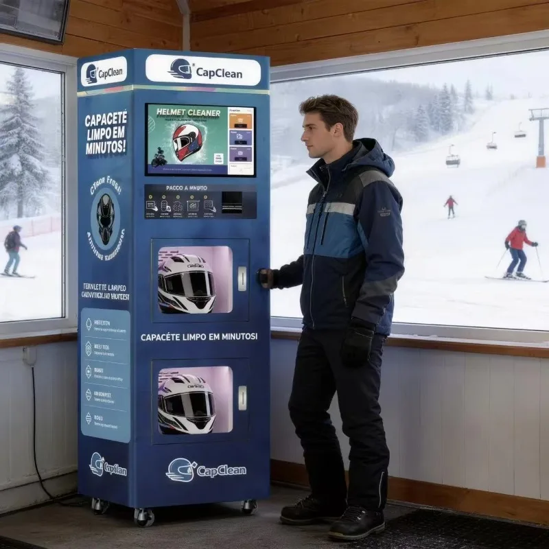 

Custom Automatic Motorcycle Helmet Cleaning Drying Machine with Touch Screen Coin/Token Payment 4G LTE/Wi-Fi SDK Functionality