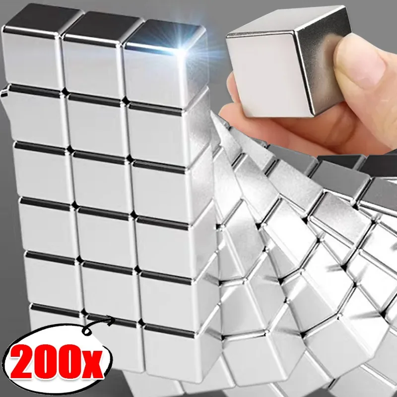 Mini Square Magnets Block Rare Earth Neodymium Magnet Block DIY Crafts Photos Fridge Whiteboard Magnetic Stickers Home Supplies