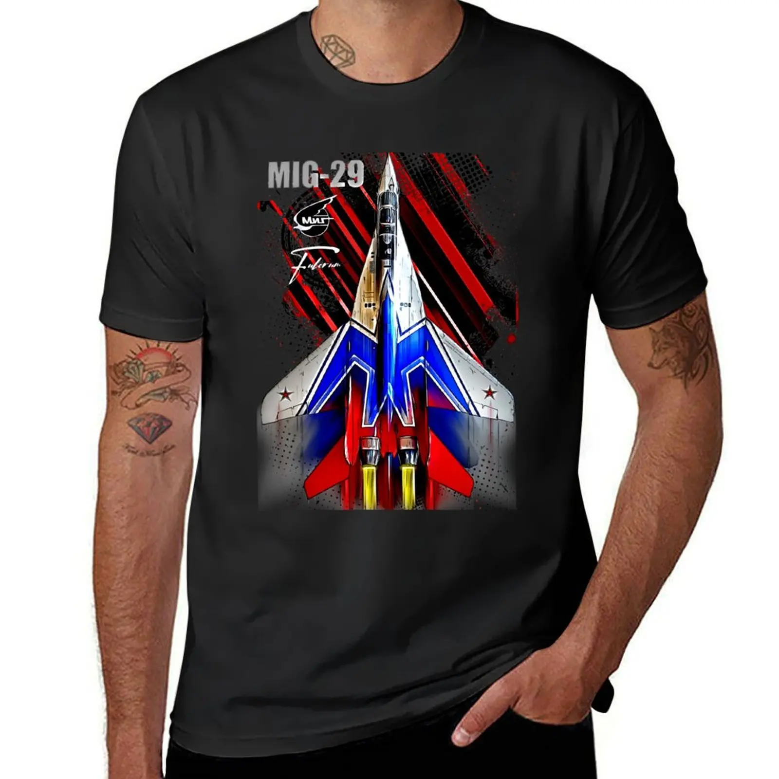 MIG-29 Fighterjet T-Shirt anime sublime men workout shirt