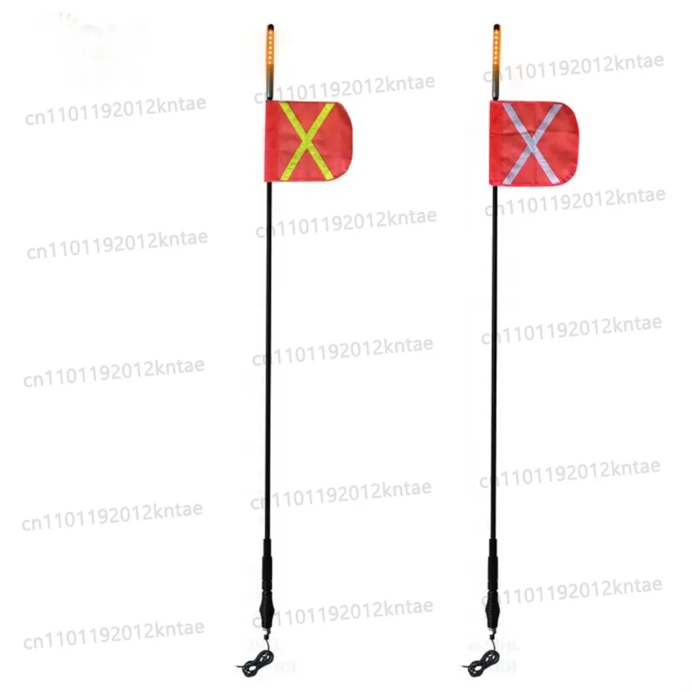 Safety Led Mining Whips With Reflective  (Orange) Quick Release Spring Base Work Warning Light