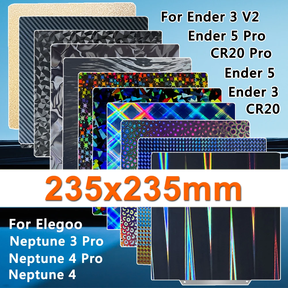 

PEI Build Plate For Elegoo Neptune 3/4 Pro Plate Ender 3 V2 Double Sided Spring Steel Sheet Pei for Ender3, Ender 5 CR20 Pro bed