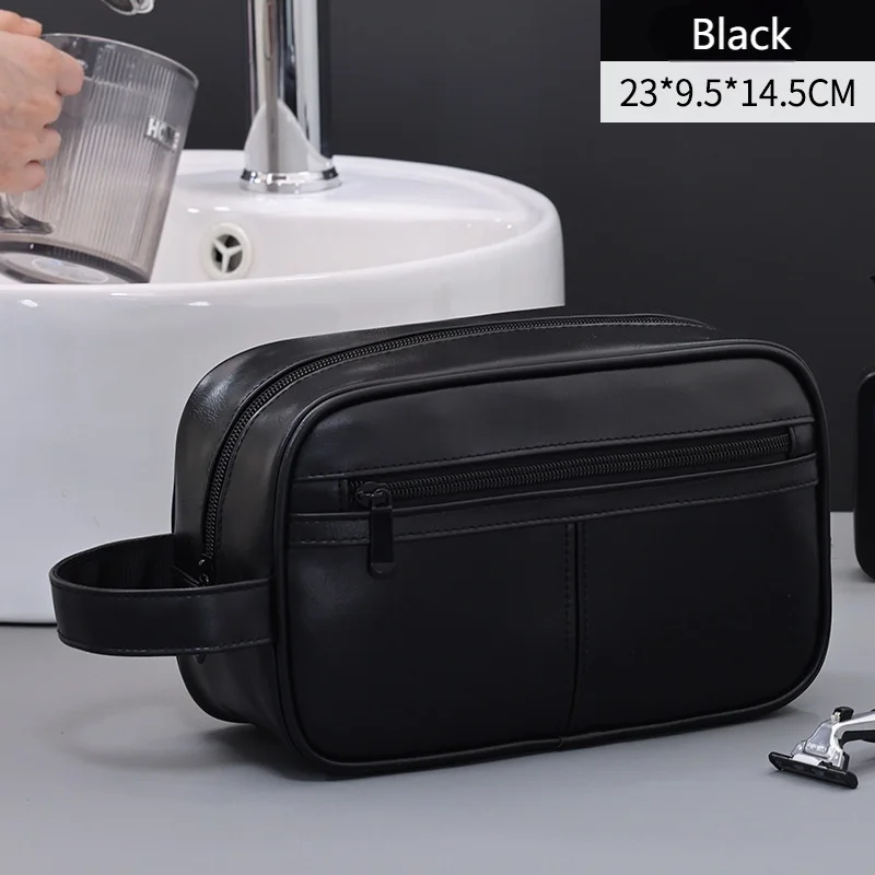 

Waterproof PU Leather Toiletry Bag Large Capacity Multi-pocket Travel Cosmetic Organizer Bag for Men Women