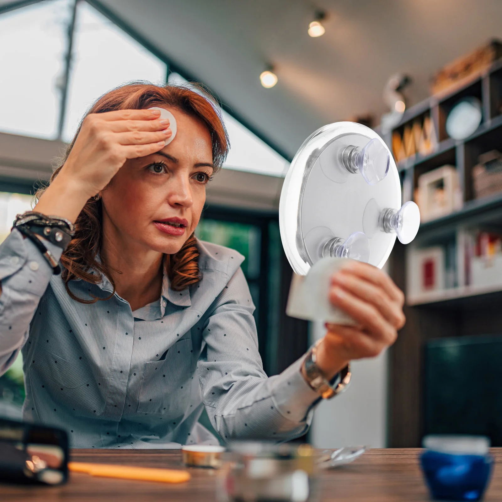 Kompakter Reisespiegel, 20-fache Vergrößerung, rundes Design, leicht, leicht zu tragen, Make-up-Zubehör, runde Seitenlupe, 20-fach