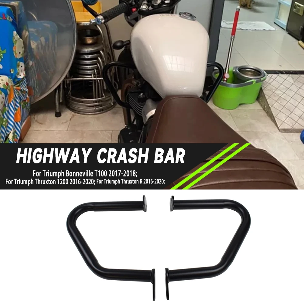 

Engine Guard Crash Bar Bumper Protector Street Cup Twin Speedmaster For Triumph Bonneville T100 T120 Bobber Thruxton 1200 R