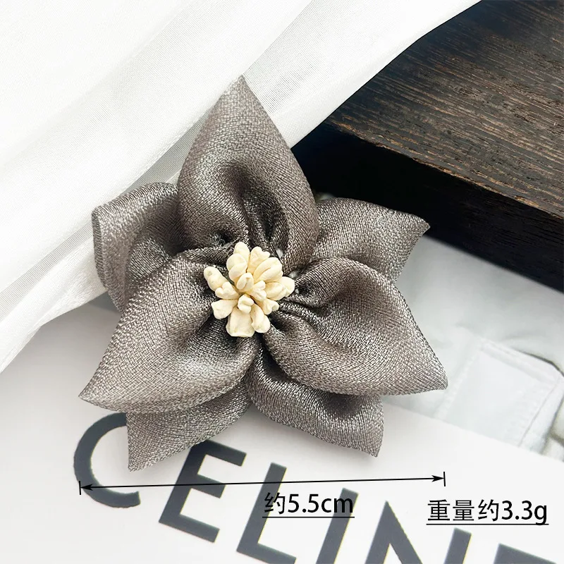 2pcs/lot Flower Buttons Removable Cover Clips Cufflinks Collar Buttons Handmade Fabric Buttons for Dress Garment Accessories