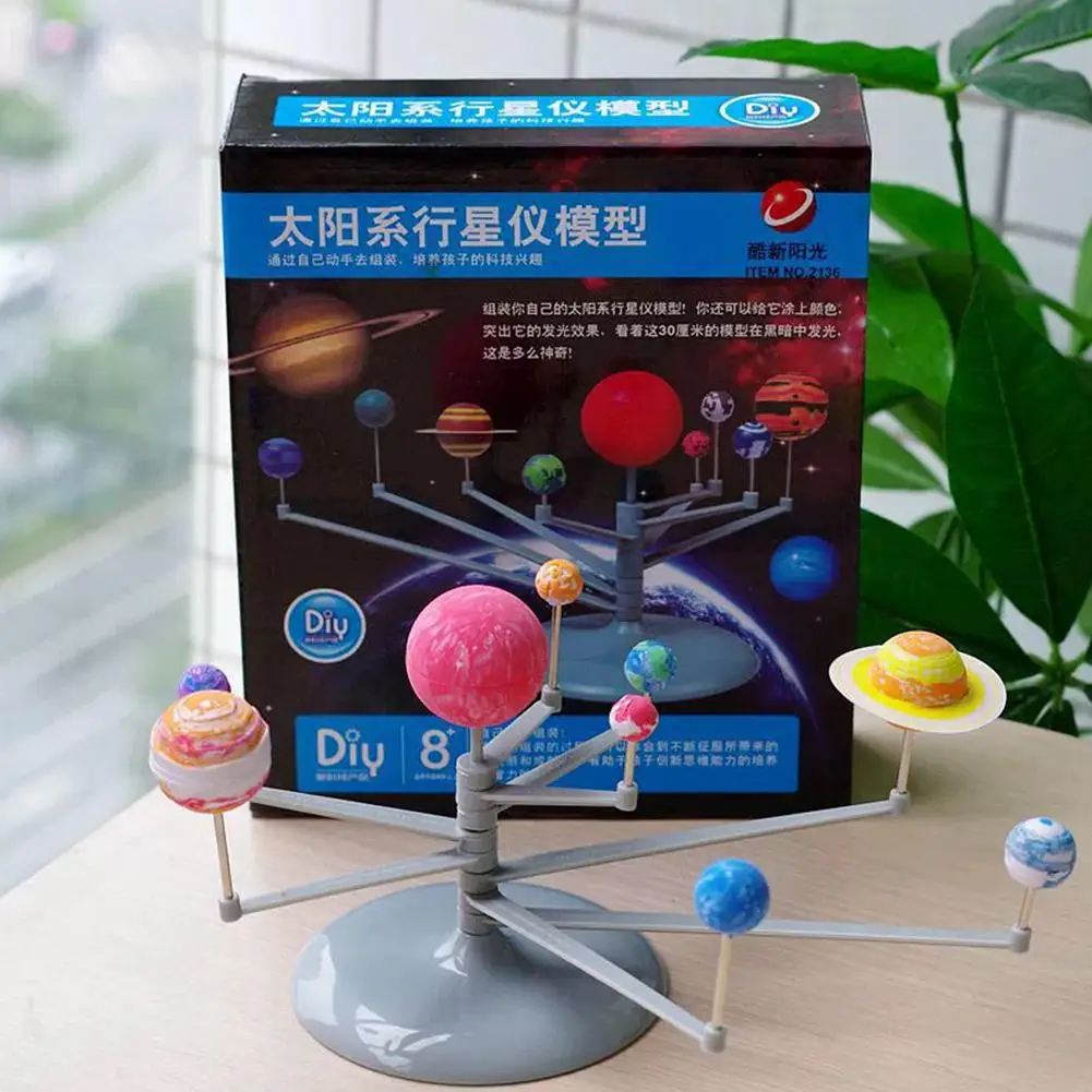 1/2box Self Painting Educational Toy Children's Simulated Solar Eight Planets Science Parent-child Interaction Planetarium Toy