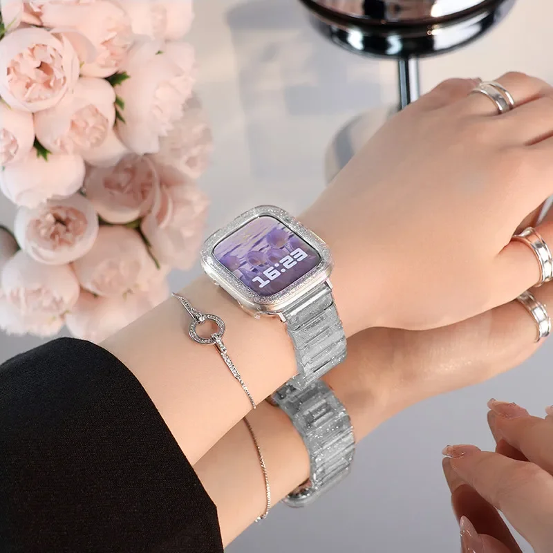 Transparent Gradient Strap for Apple Watch Band 49mm 38 46 42 45 41 44 40mm Bracelet iWatch Series Ultra 12 11 10 9 8 7 6 5 4 SE