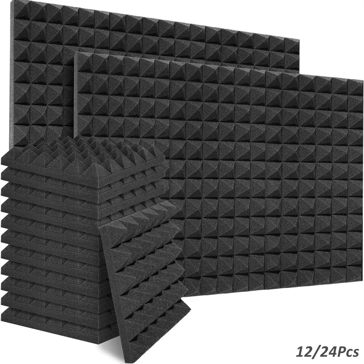 12/24pcs 30x30x5cm Pyramide Akustik schaum platten Studio Schalla bsor bierende Schaum fliesen Trommel raum Schall behandlung Wand schwamm pads