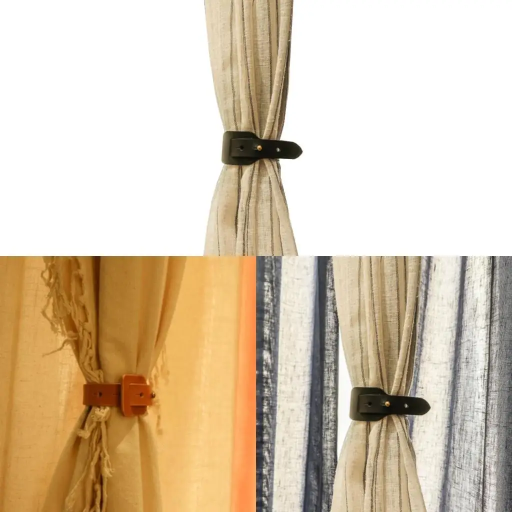L43A Leathers Curtain Tieback Curtains Clip Rope Strap Buckle Curtain Holdback Holder