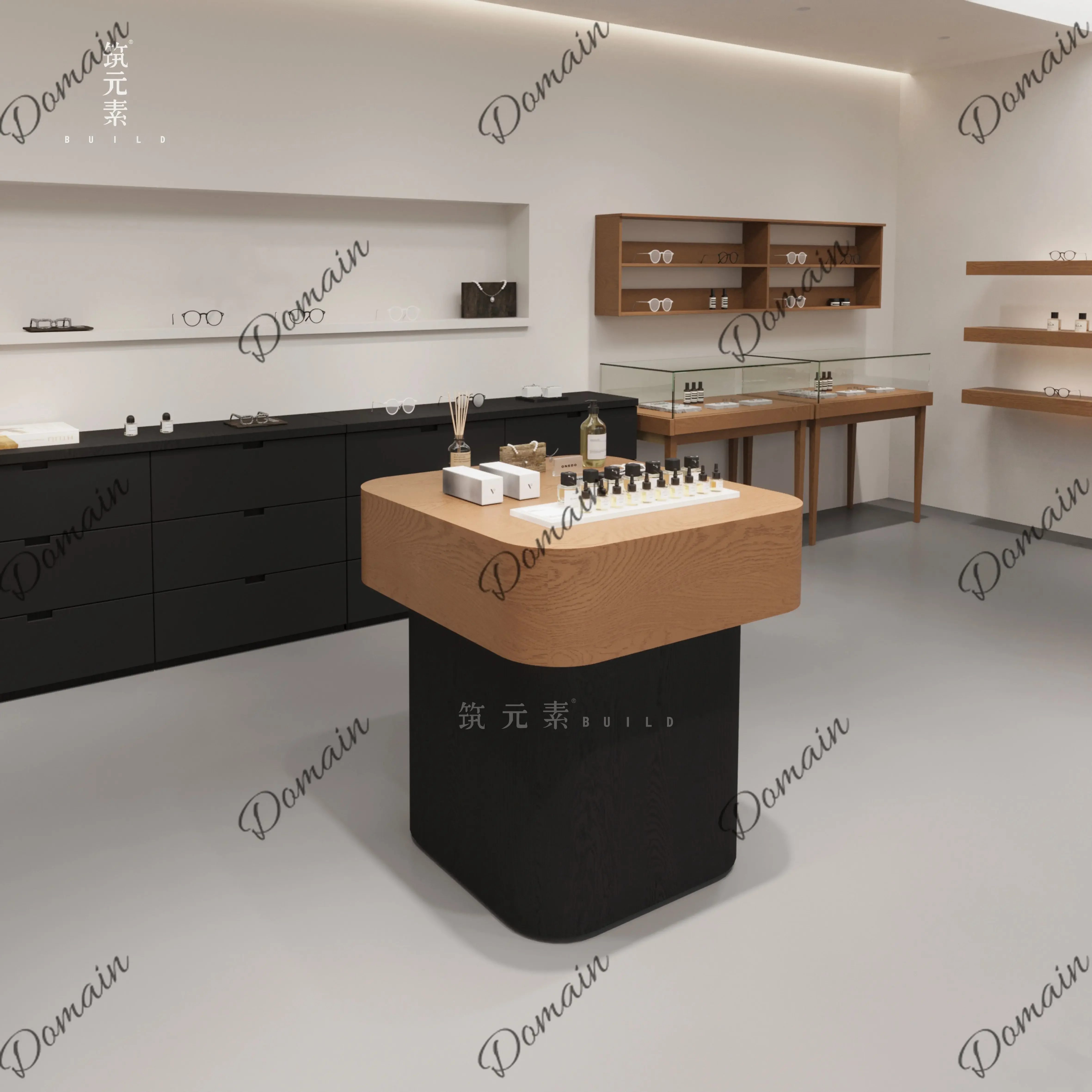 81 N Simple clothing store Nakashimadai women's clothing store Shoes, bags and accessories display stand Antique tea display