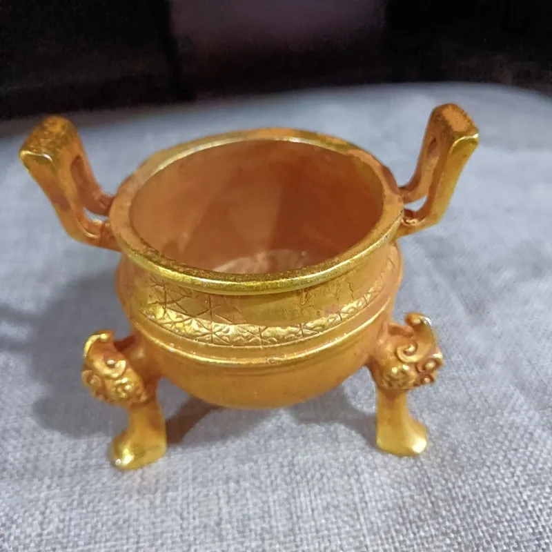 Alloy Square Ornament, Double Dragon Qianqiu , Vintage Incense Burner, Living Room Office Decorativ
