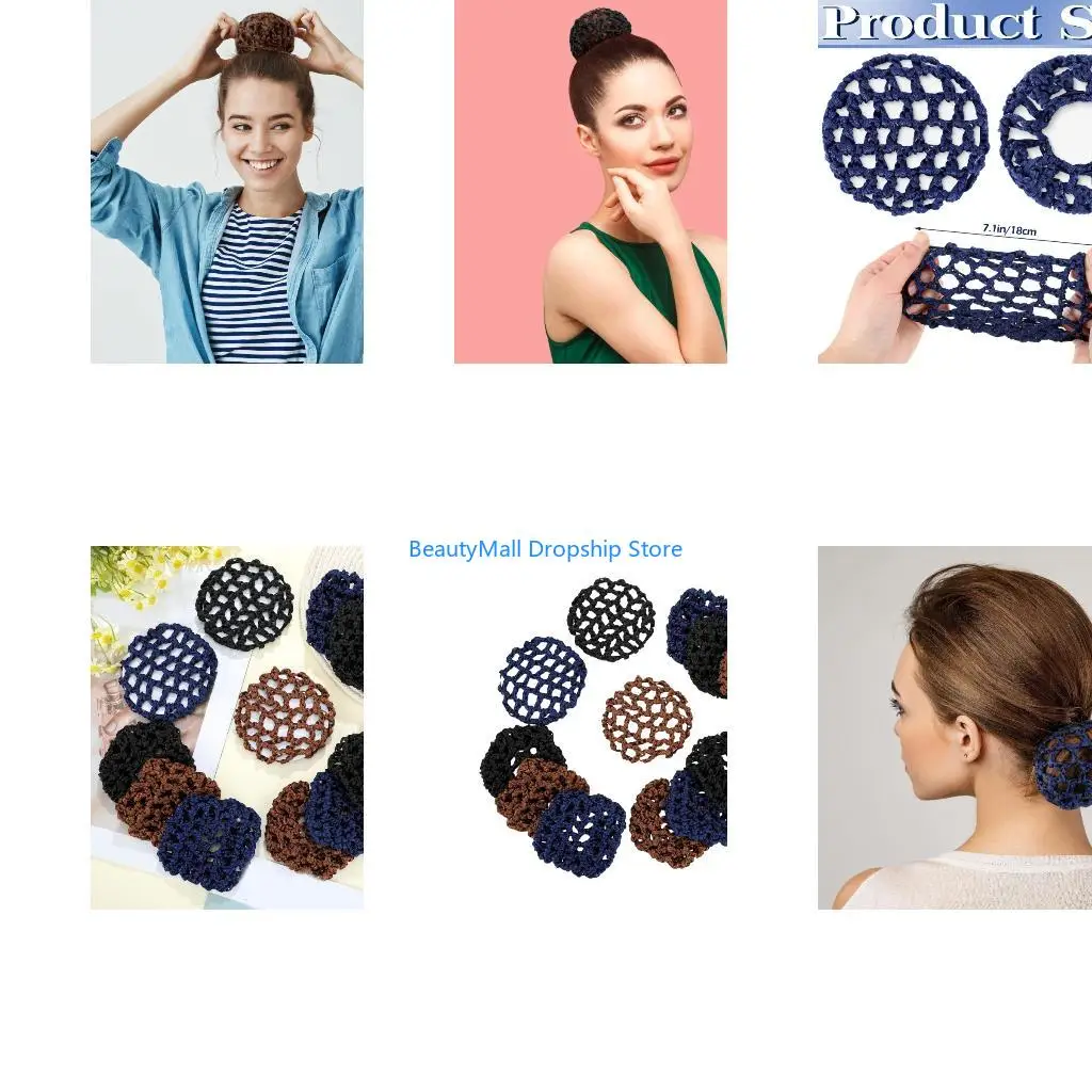 40JD 12pcs Polyester Hair Net Bun Covers For Ballet Dance Performances And Daily Use