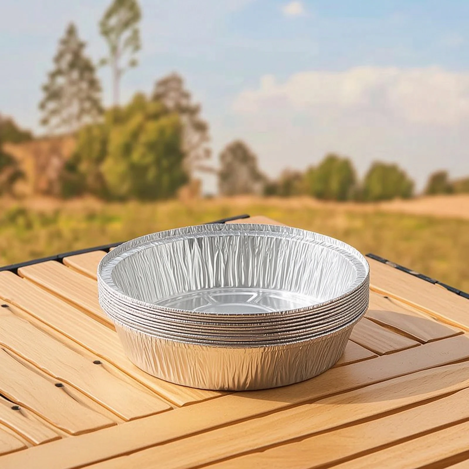 60 Pieces Aluminum Foil Pan Oven Safe Round Foil Pan Sturdy Heavy Duty for Bakers, Baking, Meal Prep