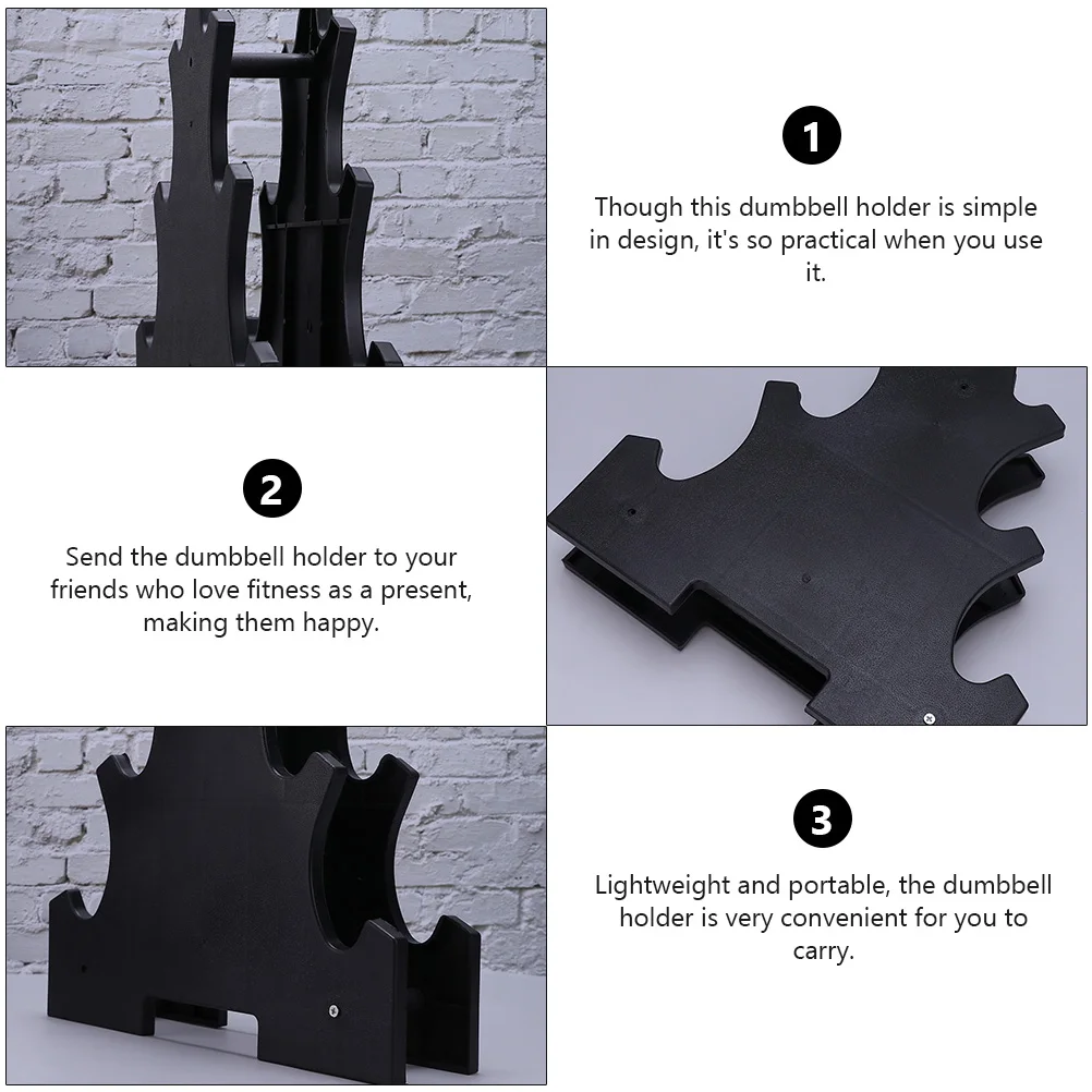 

2pcs 3-Tier Tower Black Abs Lightweight Vertical Holder For Home Gym Storage Stand Dumbbell Tree Stand Dumbbell Storage Rack