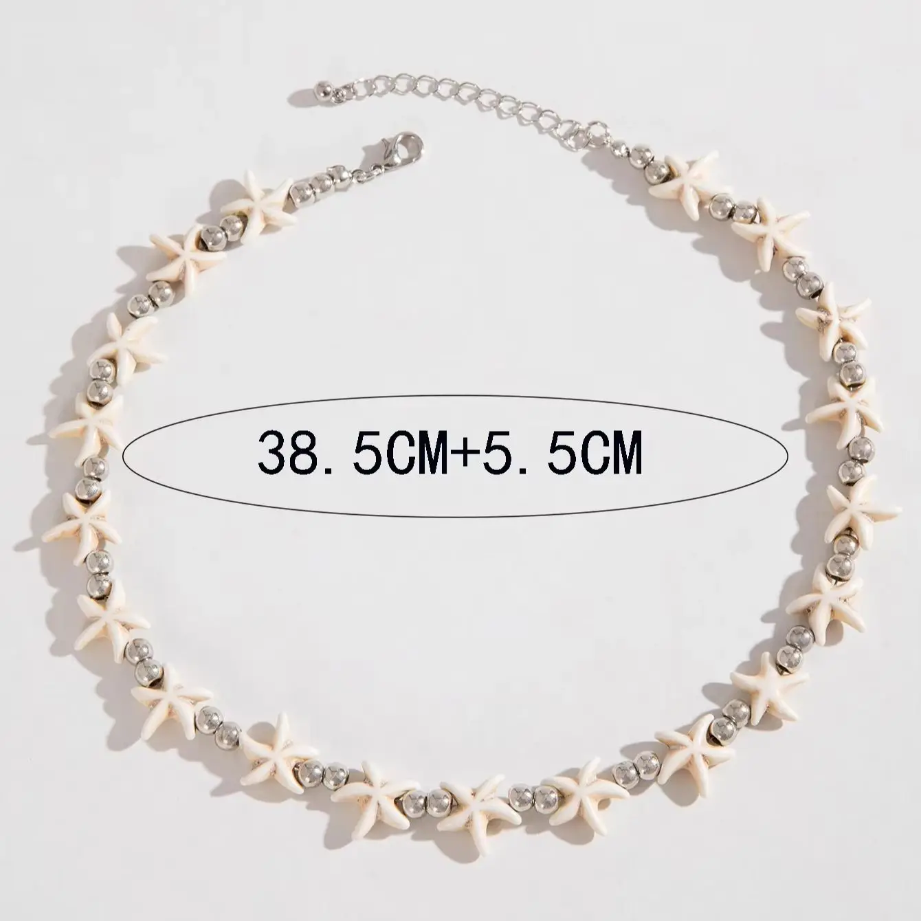 Docona Bohemian Sea Star Short Collar Women's Necklace Fashion Imitation Pearl Chain Summer Beach Jewelry Accessories