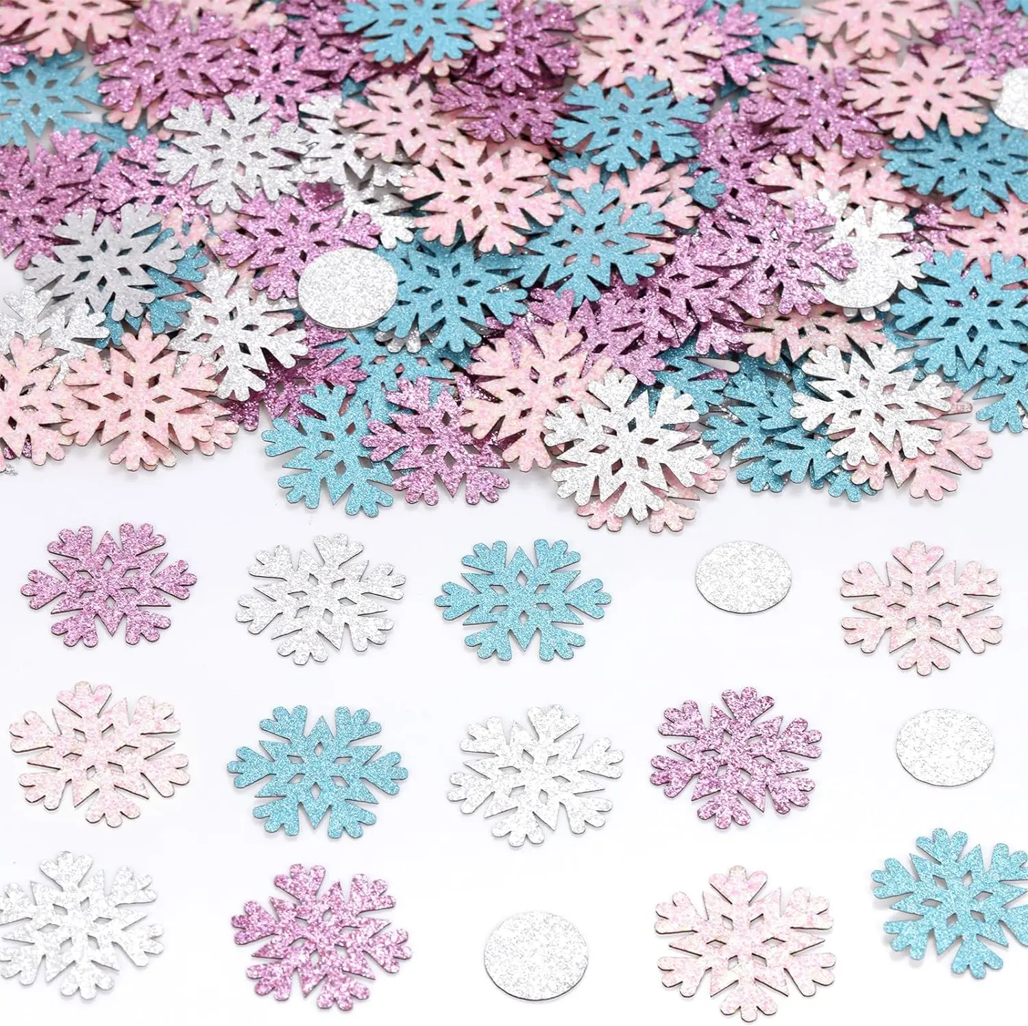 

200Pcs Snowflake Confetti Glitter for Table, Winter Onderland Snowflake Birthday Baby Shower Decorations Party Supplies