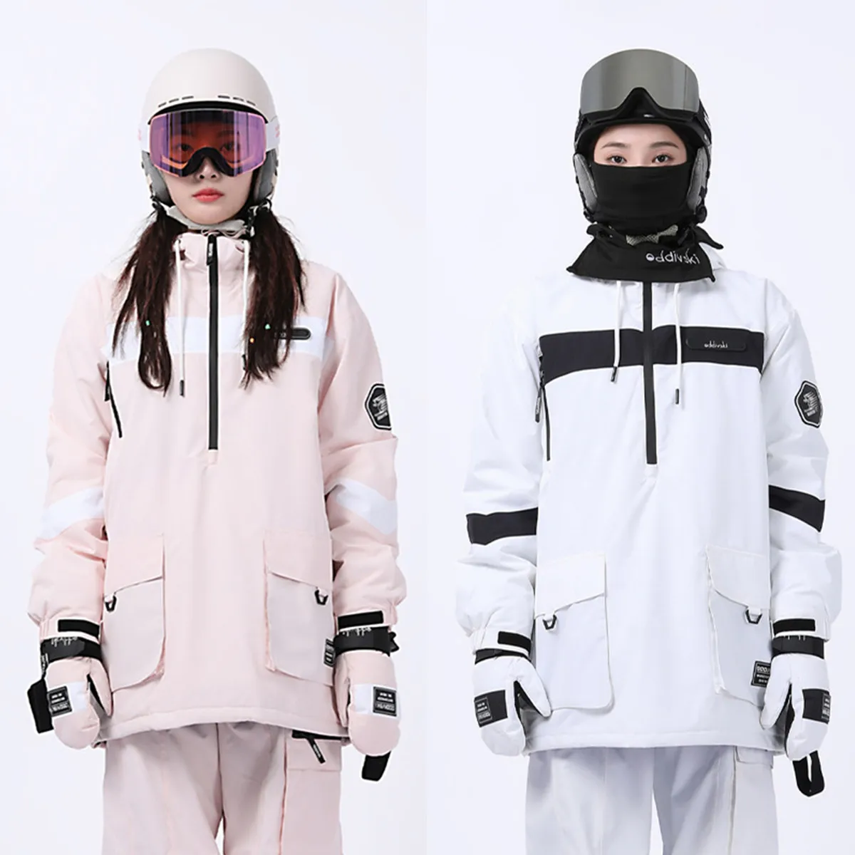 

Ski Hooded Clothes Women Outdoor Sports Warm Thickening Windproof Waterproof Ski SnowboardSuit Men Jacket Clothing Tops