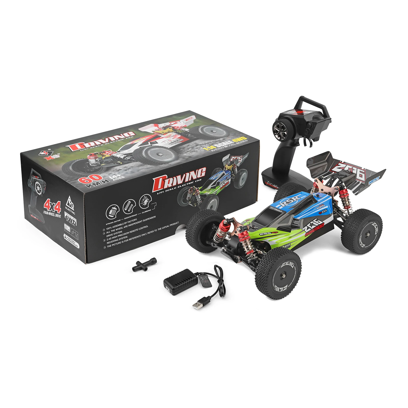 WLtoys 144001 RTR 2.4GHz 60km/h Szybki Samochód Wyścigowy do Driftu Sterowany Pilotem
