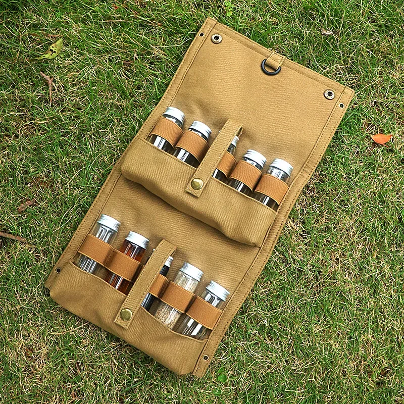 Outdoor Portable Seasoning Bottle Set, Camping Barbecue Seasoning Can Combination, Sub-bottling, Car Seasoning Bag, Storage Bag