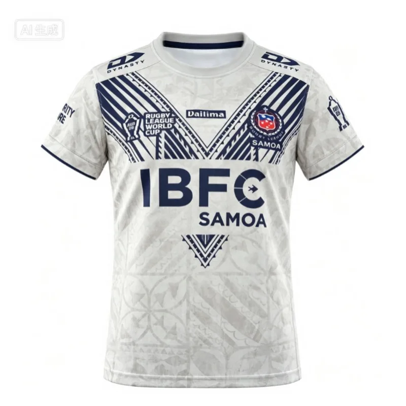 26-27 New Arrivals Samoa Warriors Away Rugby Men's Jersey 3D Printed Comfortable Breathable T-shirt Training Daily Top