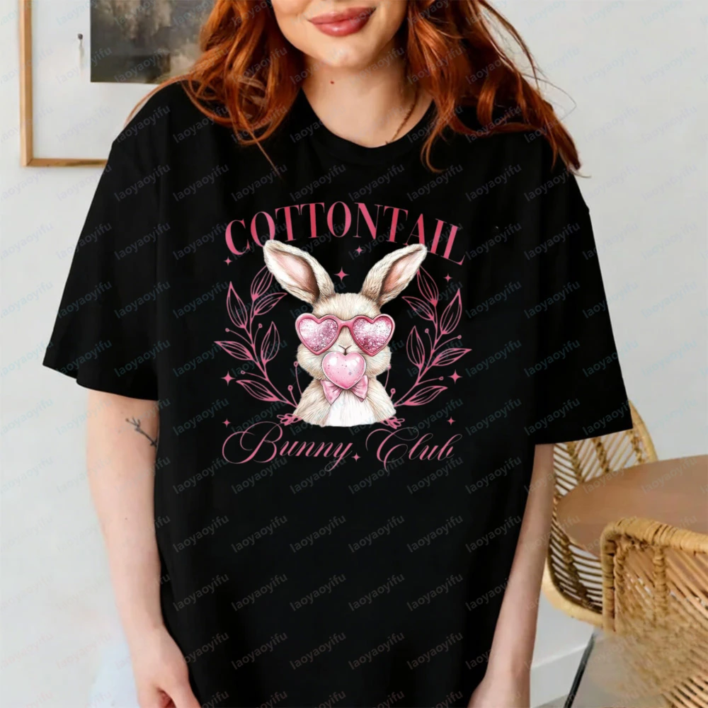 

Cotton Tail Bunny Club Shirt Easter Bunny TShirt Cotton Tail Tee Baby Girl Easter Shirt Graphic T Shirts Women Clothes Gothic