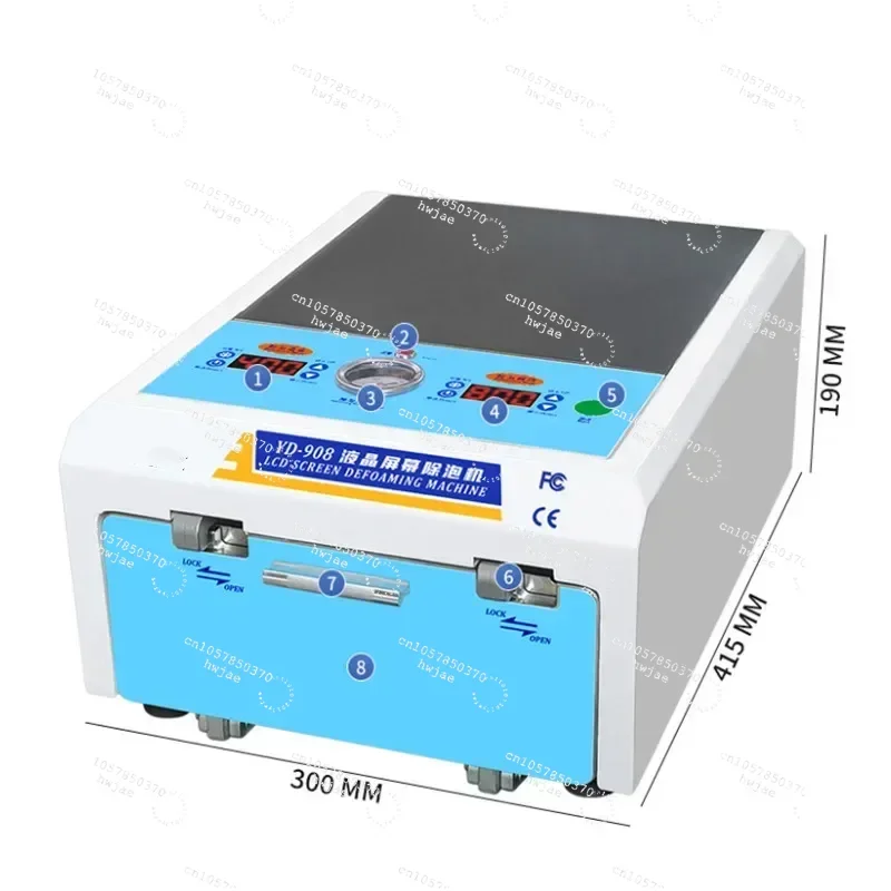 New 220V 13 Inch YD-908 Large Size Square Type Defoamer Straight Curved Screen Flat LCD Mini Defoamer Thickened Safe And Explosi