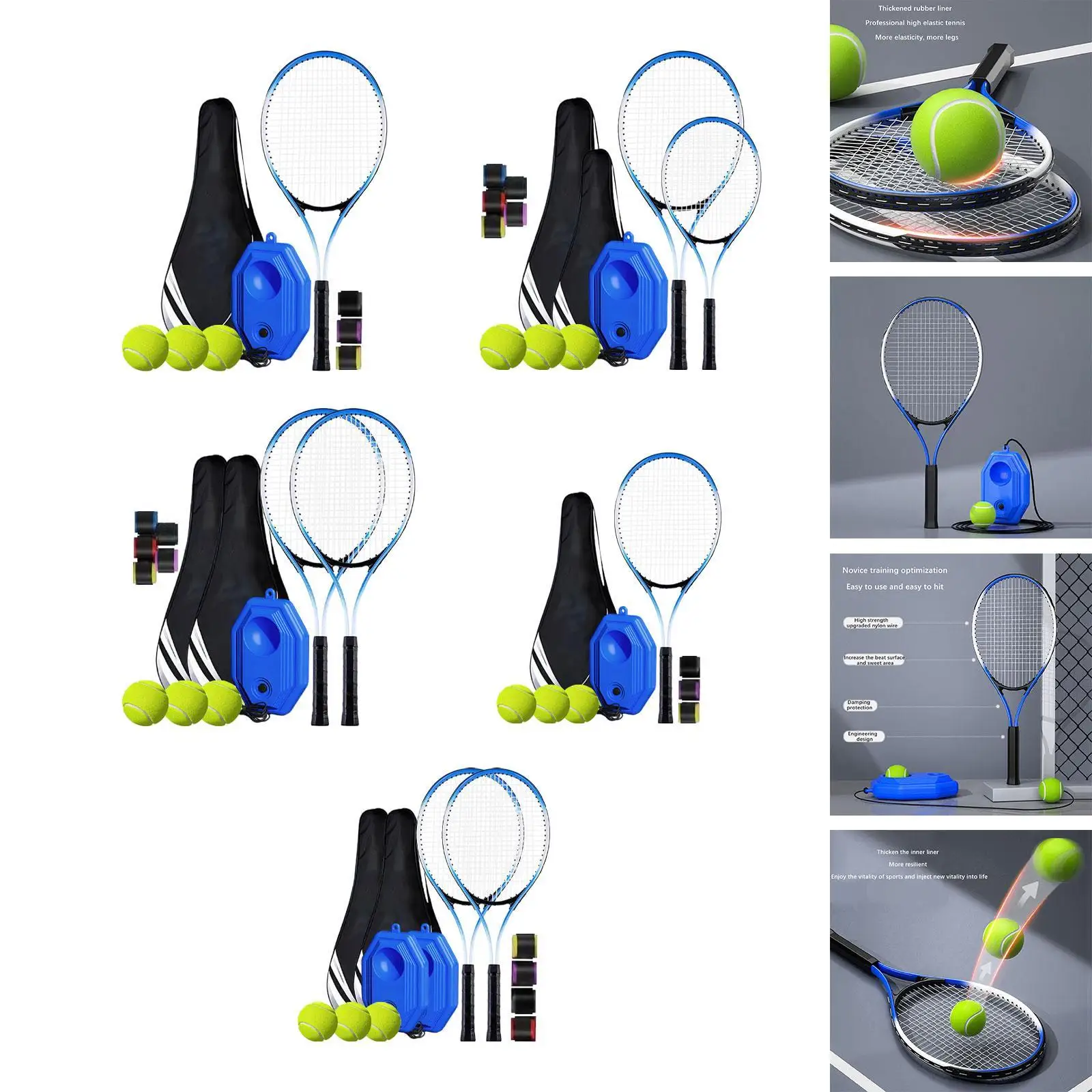 Tênis Trem Rebound Ball, auto-prática bola com corda elástica, solo treinamento Rebounder Set para Park Garden Game