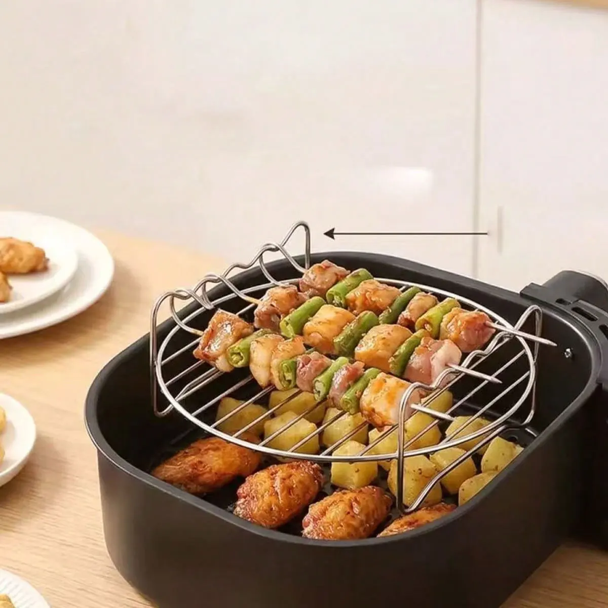 Accessories for the Air Fryer Grill, Stainless Steel Special Oil Filter Rack, Barbecue Stand Tool Set