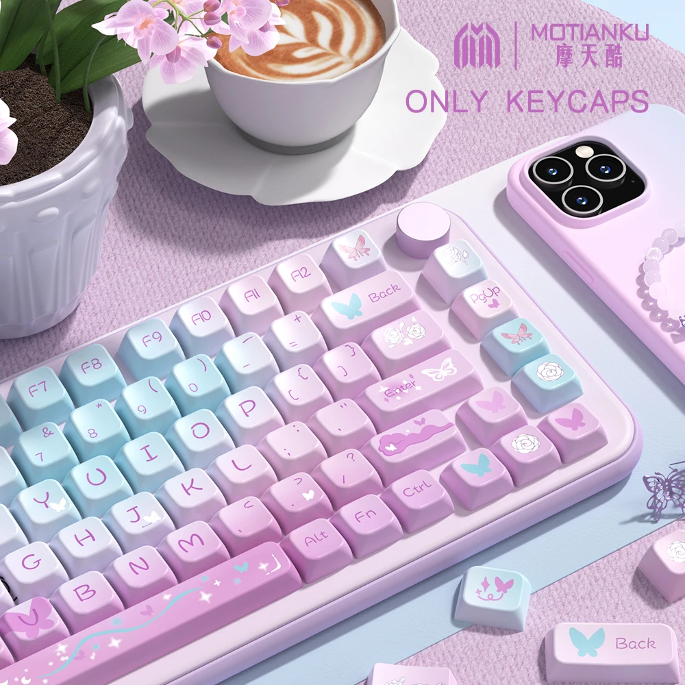 Imagem -06 - Teclas Originais do Tema para Teclado Mecânico Anime Pbt Keycap Perfil Bonito Layout Iso Personalizado 137 Teclas 158 Teclas