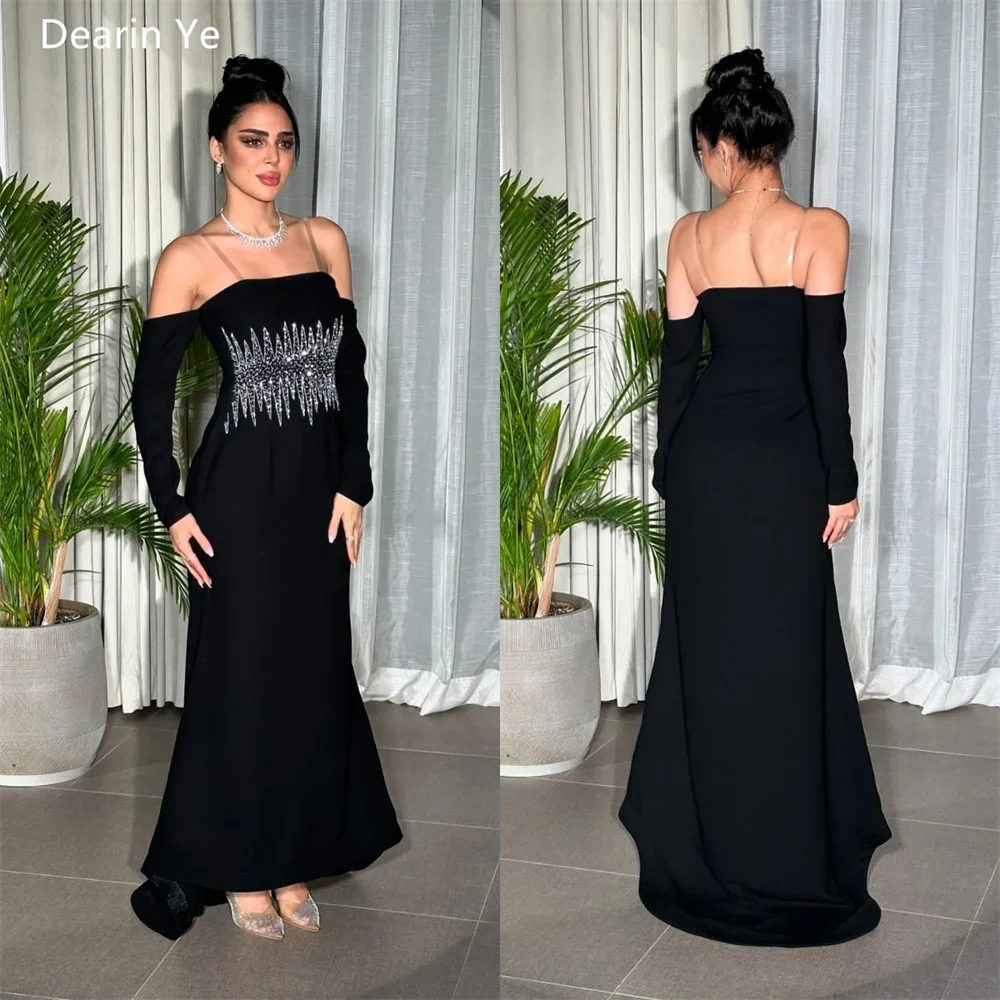 

Customized Saudi Arabia Dearin Off-the-shoulder Mermaid Floor Length Skirts Draped Applique Bespoke Occasion Dresses Evening Dre