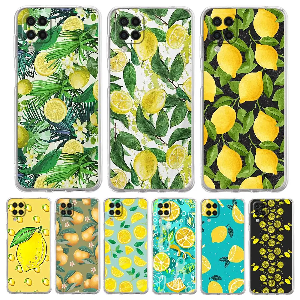 

Mediterranean Lemon Phone Case for Samsung Galaxy A13 A22 A32 A52 A53 A72 A51 A71 A11 A31 A41 A01 A21S 5G Transparent Shell Capa