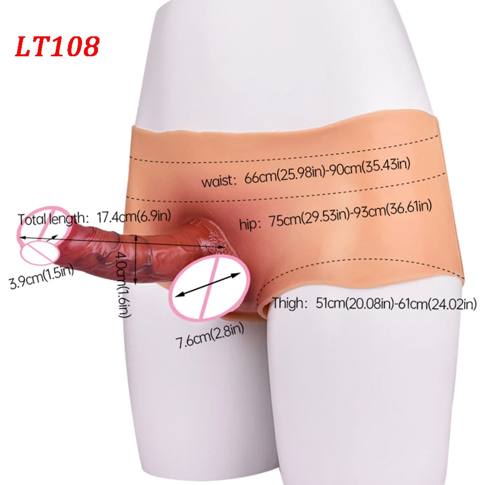 6.89in Strapless Strap on Dildo Panties,Silicone Solid Dildo For Couples/Women/Lesbian,Wearable Anal Plug G-spot Play,Sex Toys